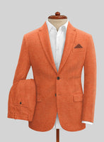 Naples Spring Orange Tweed Suit - StudioSuits