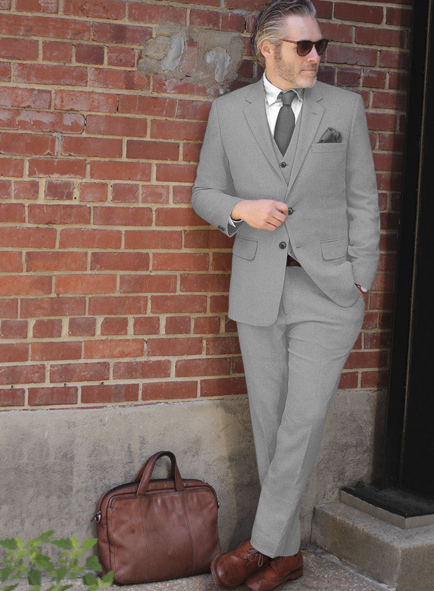 Naples Steel Gray Tweed Suit - StudioSuits