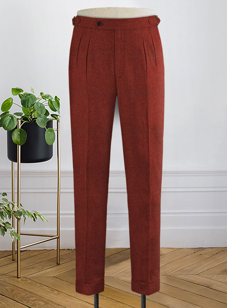 Naples Sundowner Rust Highland Tweed Trousers - StudioSuits