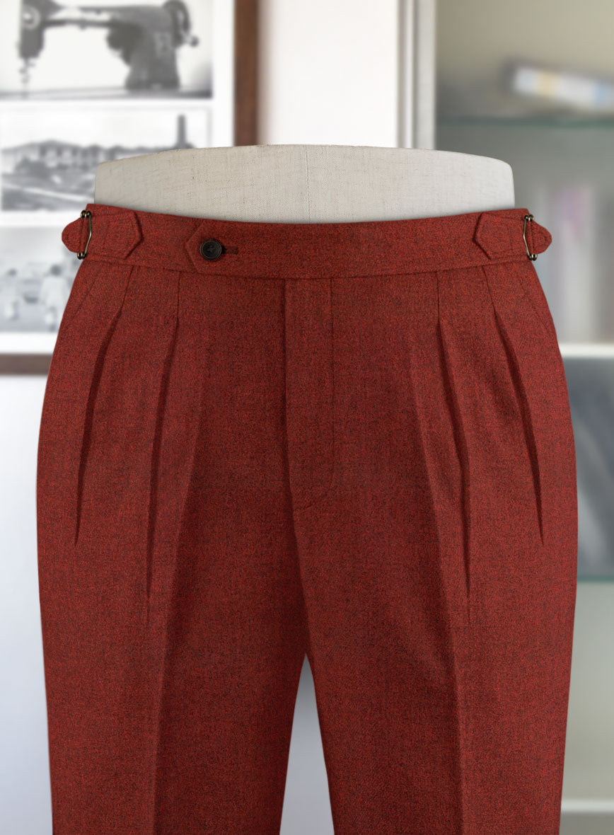 Naples Sundowner Rust Highland Tweed Trousers - StudioSuits