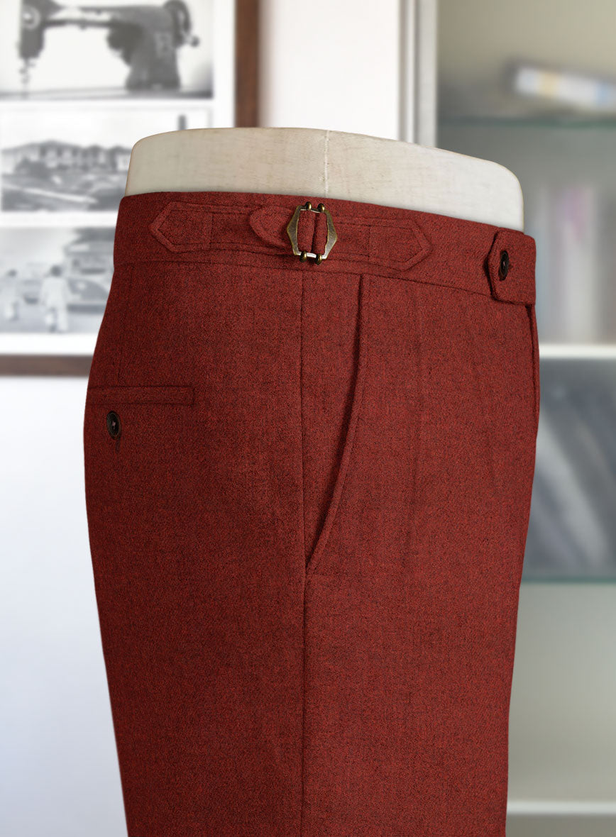 Naples Sundowner Rust Highland Tweed Trousers - StudioSuits