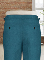 Naples Teal Blue Highland Tweed Trousers - StudioSuits