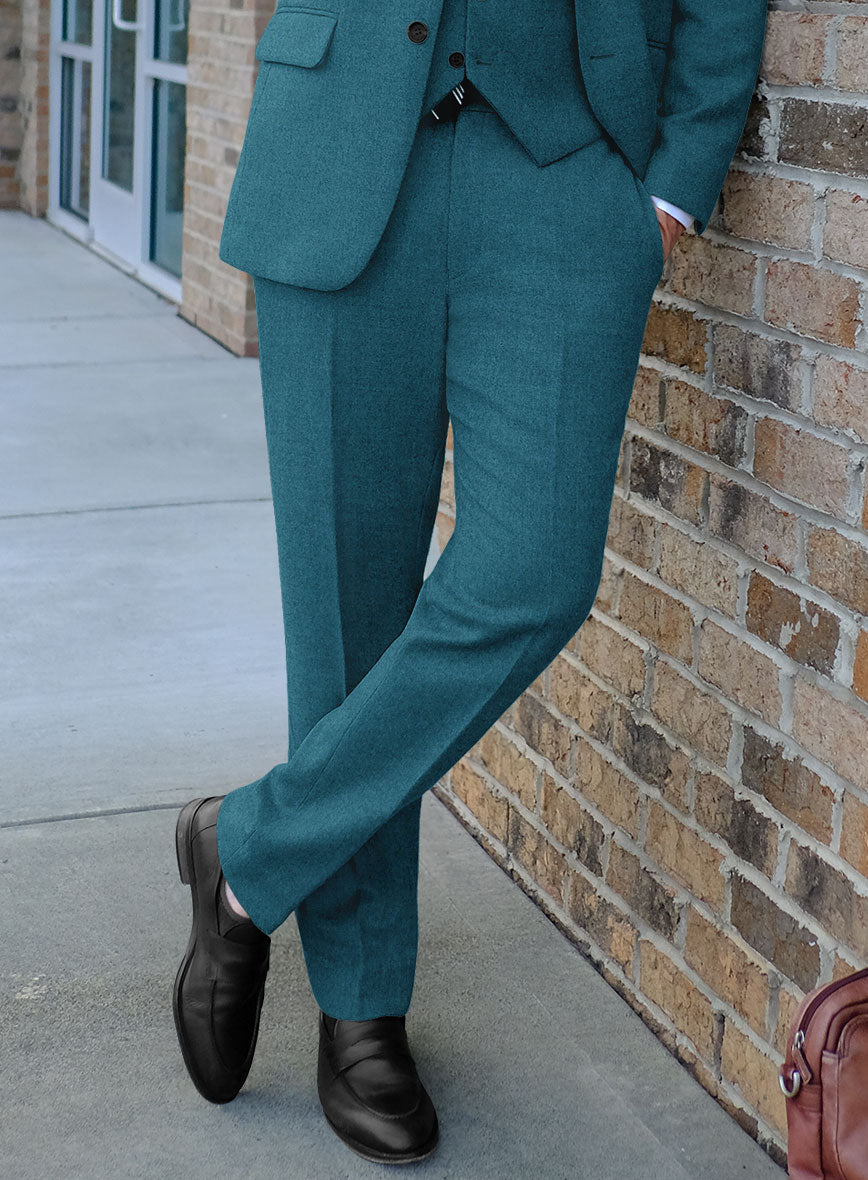 Naples Teal Blue Tweed Suit - StudioSuits