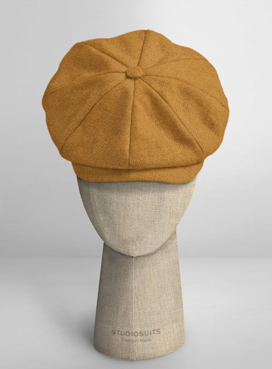 Naples Yellow Tweed Newsboy Cap - StudioSuits