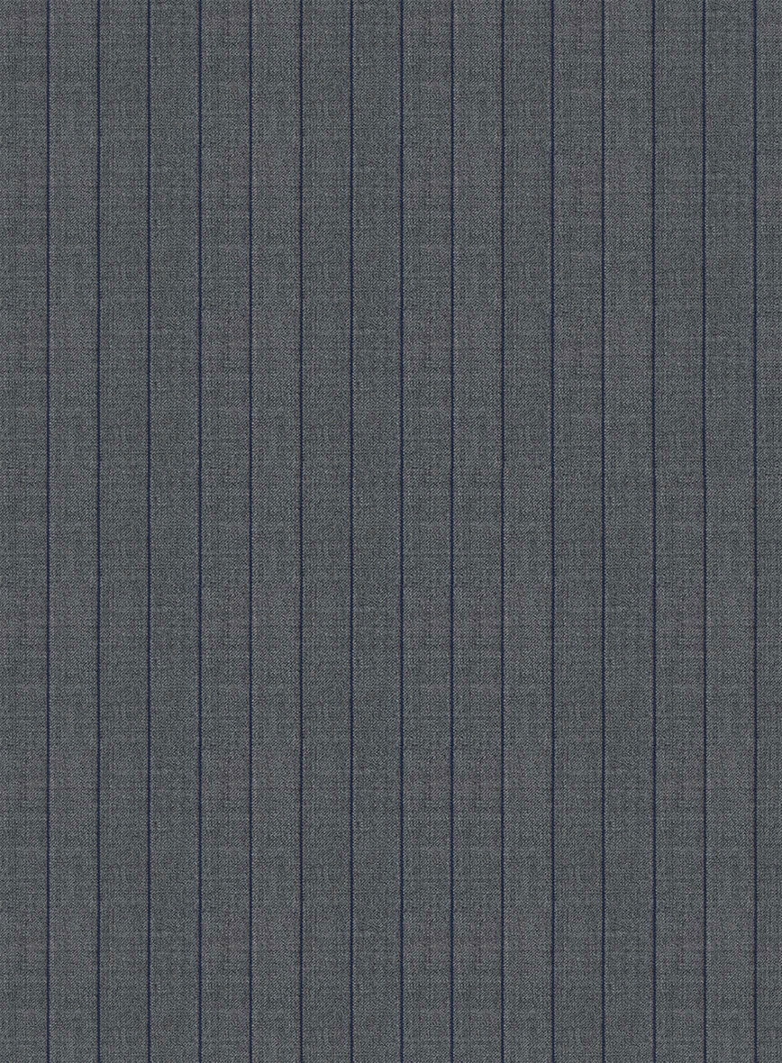 Napolean Kara Stripe Gray Wool Pants - StudioSuits