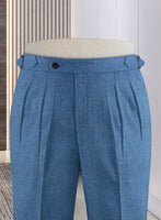 Naples Saga Blue Highland Tweed Trousers - StudioSuits