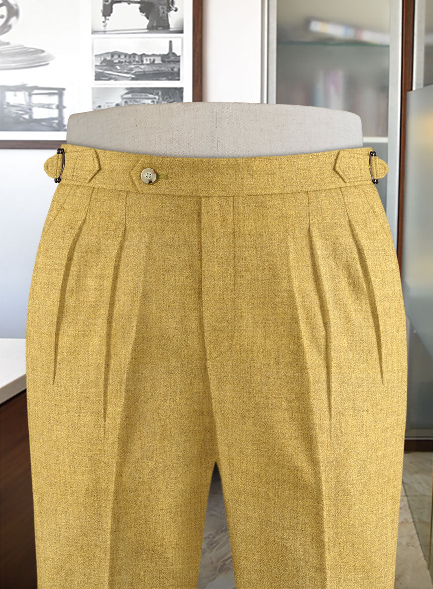 Naples Cocktail Yellow Highland Tweed Trousers - StudioSuits