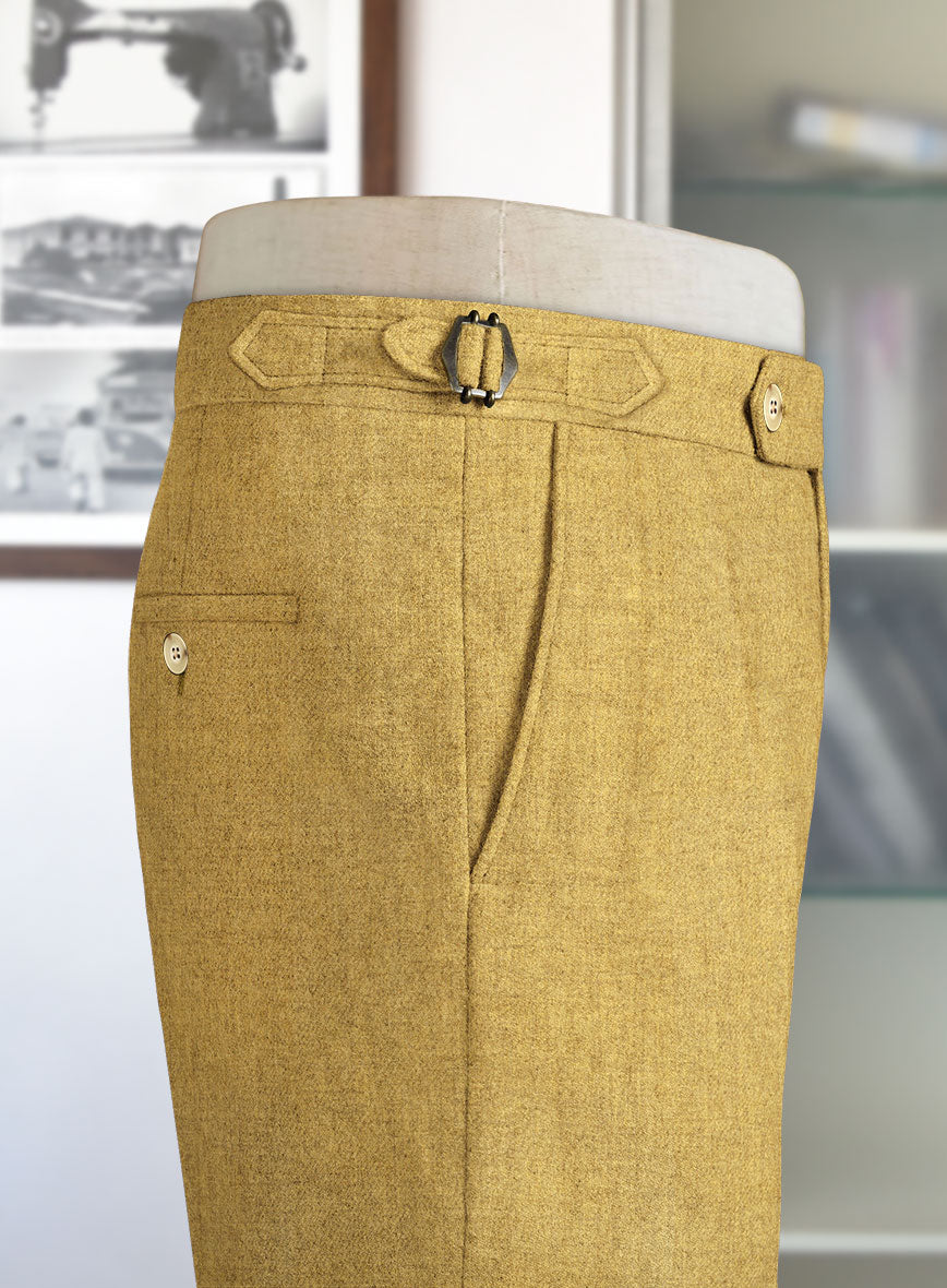 Naples Cocktail Yellow Highland Tweed Trousers - StudioSuits