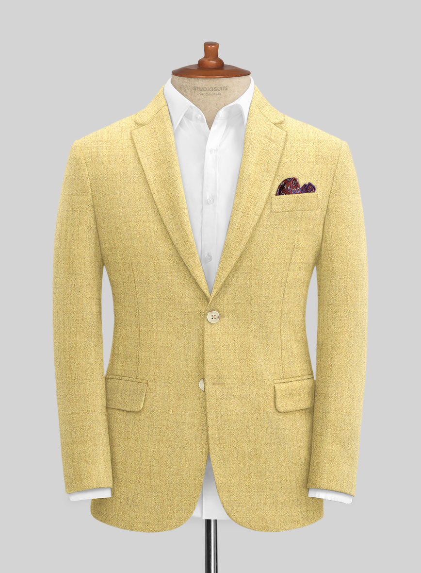 Naples Ochre Yellow Tweed Jacket - StudioSuits