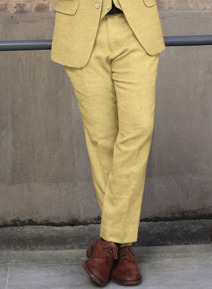 Naples Ochre Yellow Tweed Pants - StudioSuits
