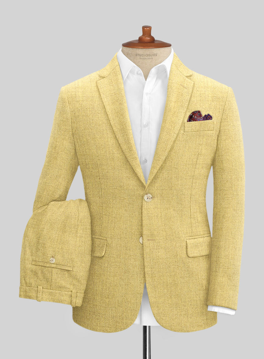 Naples Ochre Yellow Tweed Suit - StudioSuits