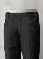 Napolean Windsor Black Stripe Wool Pants - StudioSuits
