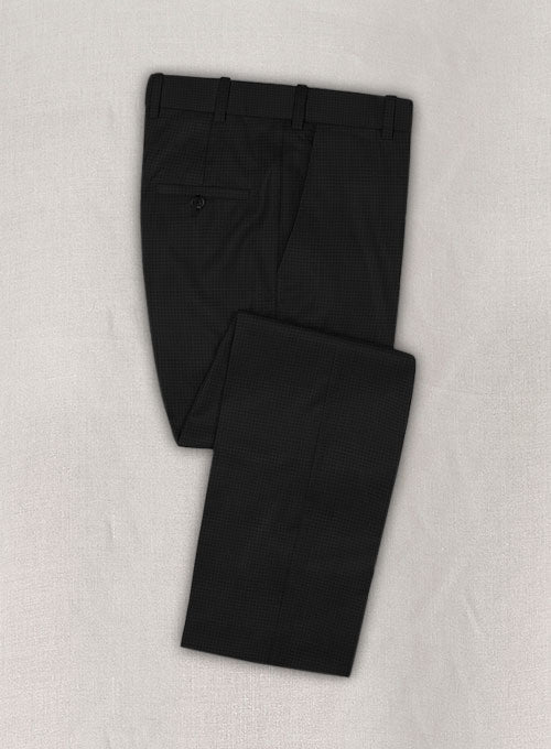 Napolean Black Square Wool Pants - StudioSuits