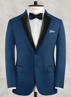 Napolean Casa Blue Wool Tuxedo Jacket - StudioSuits