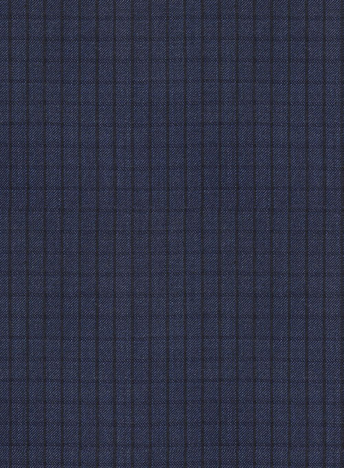 Napolean Chok Blue Wool Pants - StudioSuits