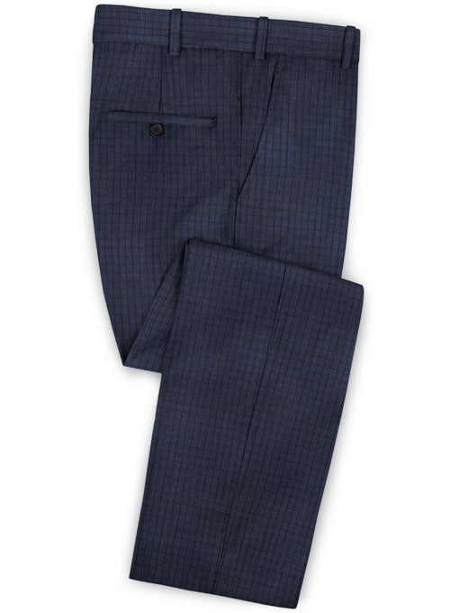 Napolean Chok Blue Wool Pants - StudioSuits