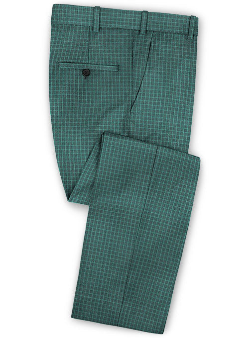 Napolean Chok Green Wool Pants - StudioSuits