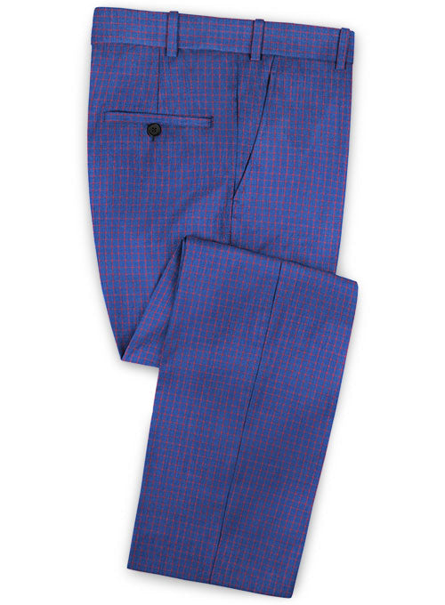 Napolean Chok Royal Blue Wool Pants - StudioSuits
