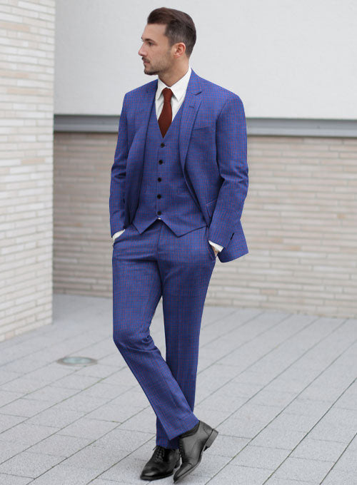 Napolean Chok Royal Blue Wool Suit - StudioSuits