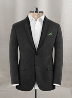 Napolean Charcoal Herringbone Wool Suit - StudioSuits