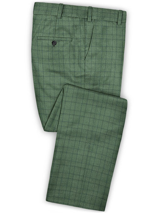 Napolean Corro Green Wool Pants - StudioSuits
