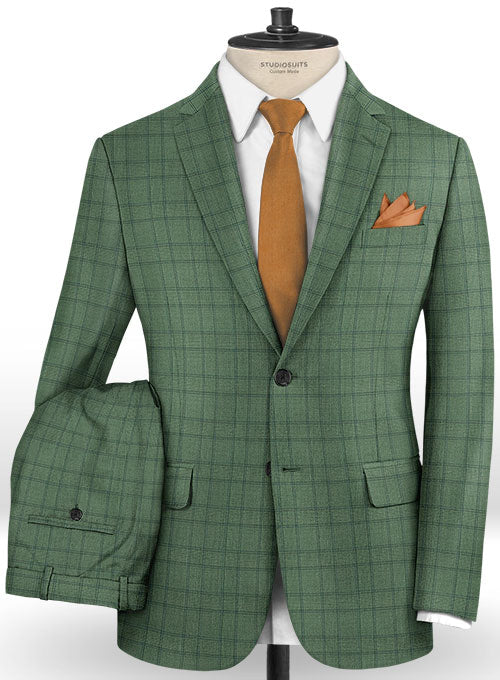 Napolean Corro Green Wool Suit - StudioSuits