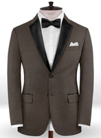 Napolean Dark Brown Wool Tuxedo Jacket - StudioSuits