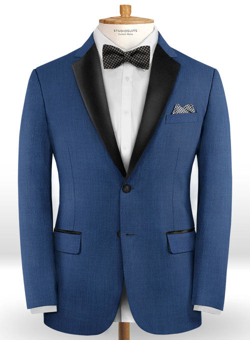 Napolean Dino Royal Blue Wool Tuxedo Jacket - StudioSuits