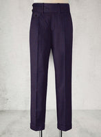 Napolean Eggplant Double Gurkha Wool Trousers - StudioSuits