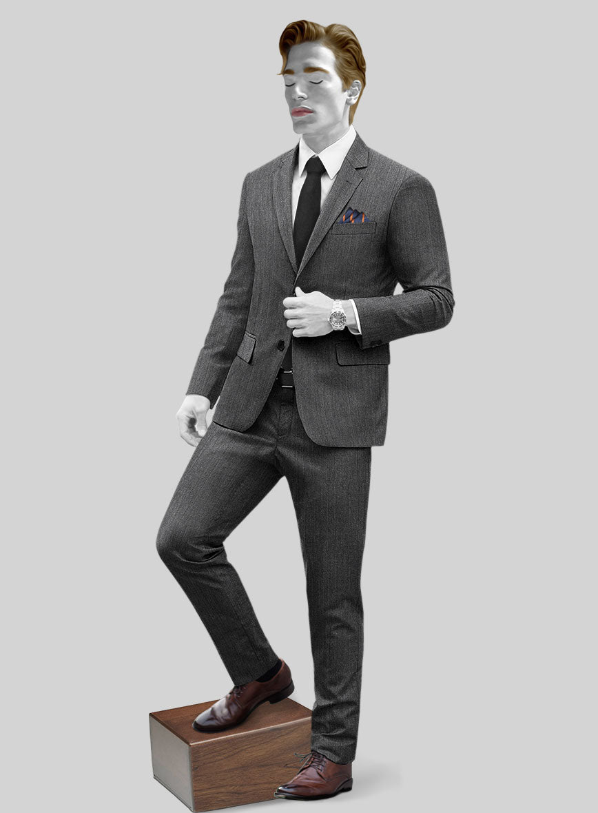 Napolean English Charcoal Wool Suit - StudioSuits
