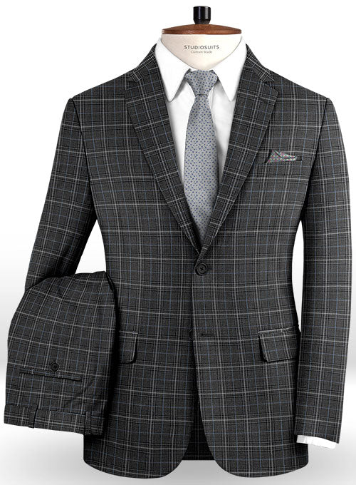 Napolean Gray Sienna Checks Wool Suit - StudioSuits