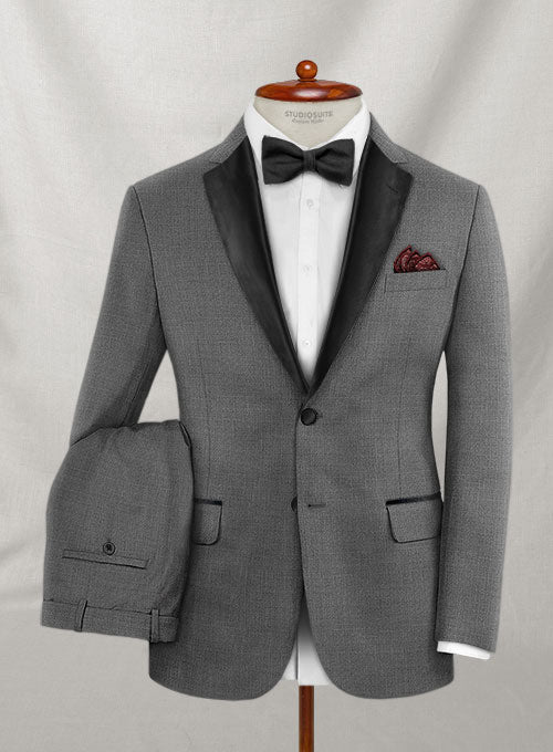 Napolean Gray Wool Tuxedo Suit - StudioSuits