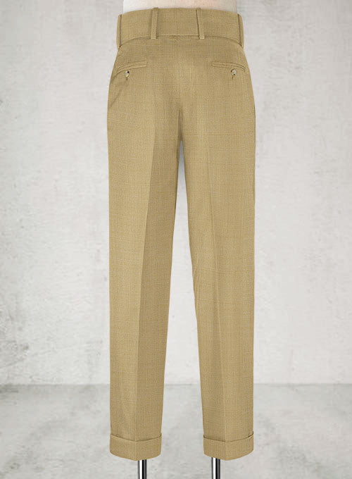 Napolean Khaki Double Gurkha Wool Trousers - StudioSuits