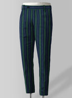 Napolean Izzaro Stripe Green Blue Wool Suit - StudioSuits