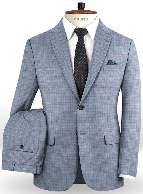 Napolean Lazo Sky Blue Wool Suit - StudioSuits
