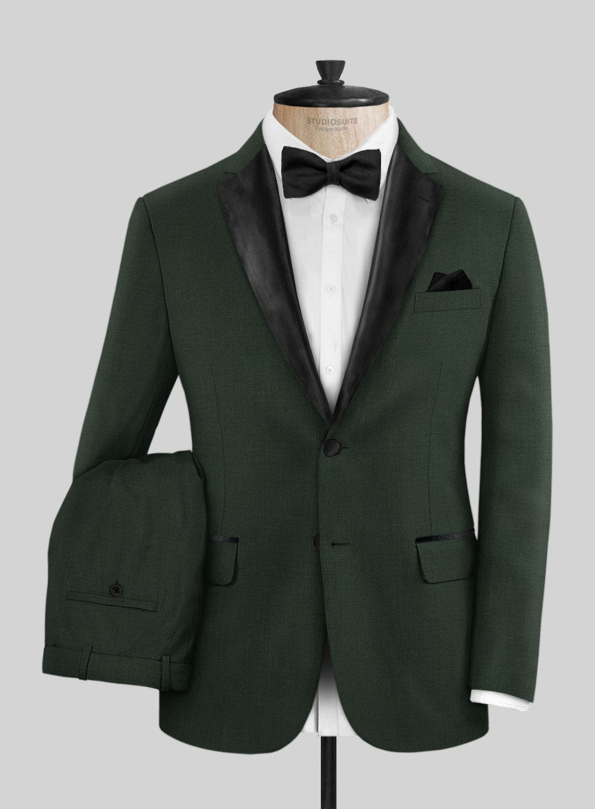 Napolean Hunter Green Wool Tuxedo Suit - StudioSuits