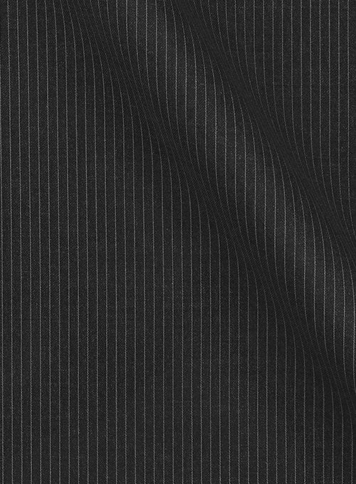 Napolean Mini Stripe Black Wool Suit - StudioSuits