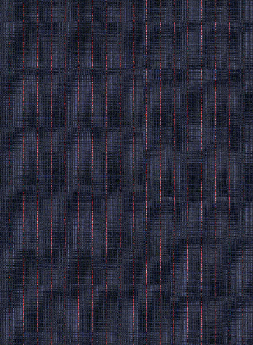 Napolean Argio Stripe Dark Blue Wool Pants - StudioSuits