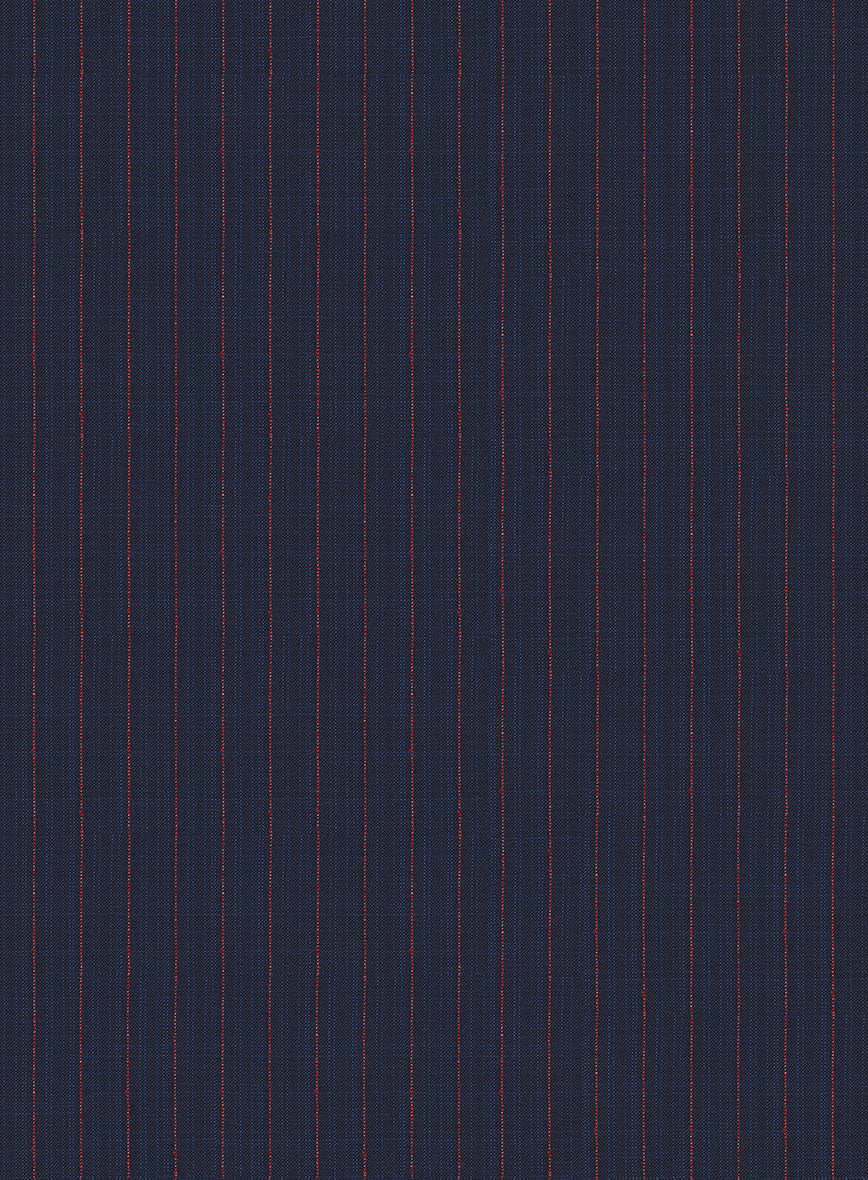 Napolean Argio Stripe Dark Blue Wool Pants - StudioSuits