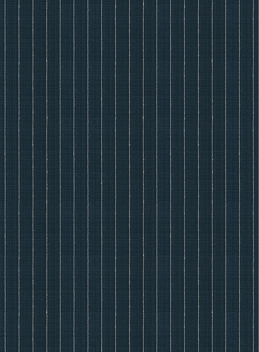 Napolean Argio Stripe Prussian Blue Wool Pants - StudioSuits