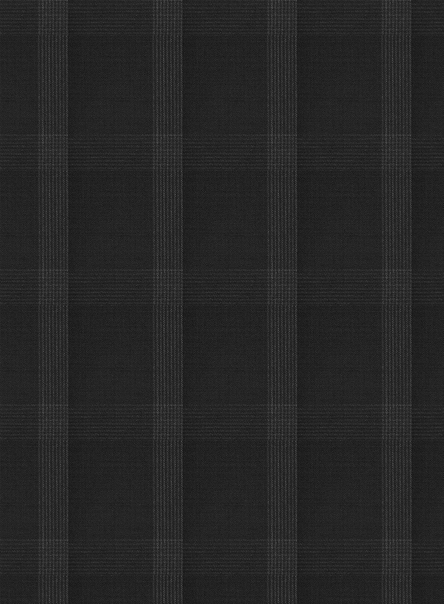 Napolean Artistic Black Check Wool Pants - StudioSuits