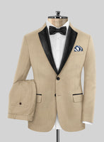 Napolean Biscuit Khaki Wool Tuxedo Suit - StudioSuits