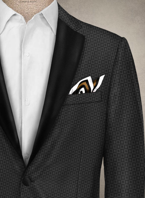 Napolean Black Checks Couture Wool Tuxedo Suit - StudioSuits
