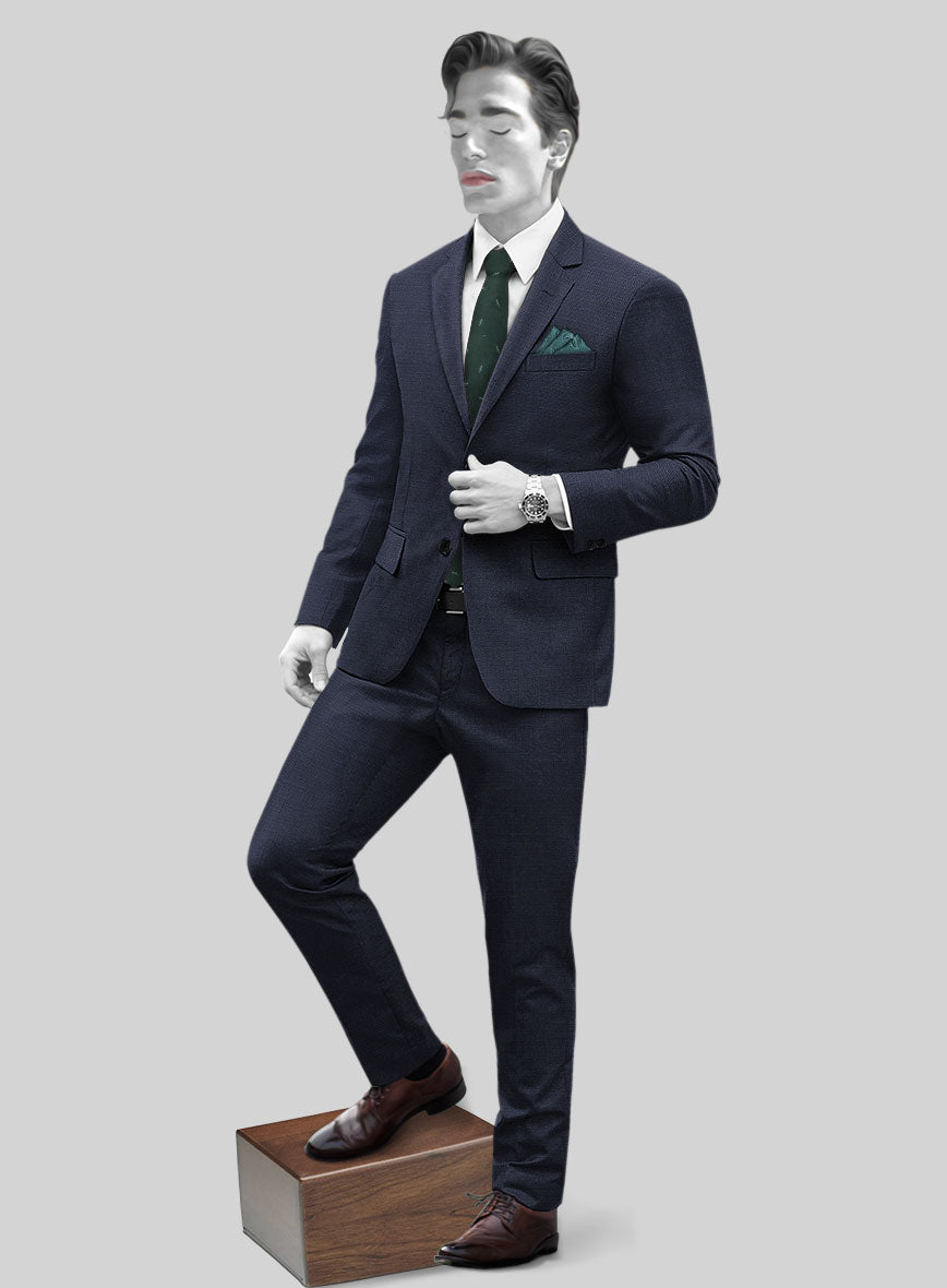 Napolean Bob Weave Blue Wool Suit - StudioSuits