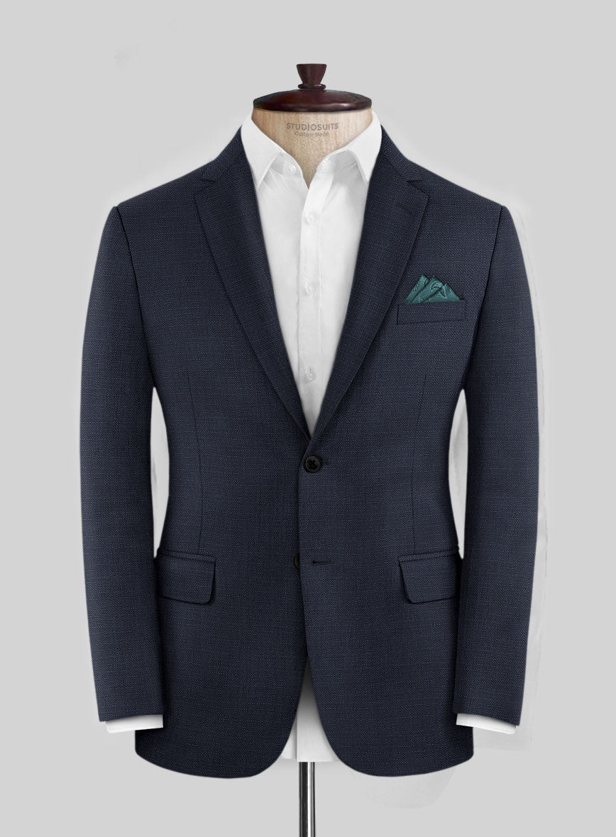 Napolean Bob Weave Blue Wool Suit - StudioSuits