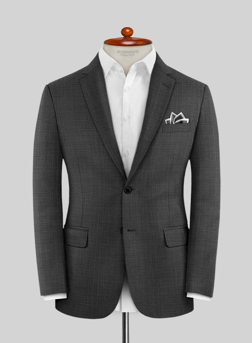 Napolean Bob Weave Gray Wool Jacket - StudioSuits