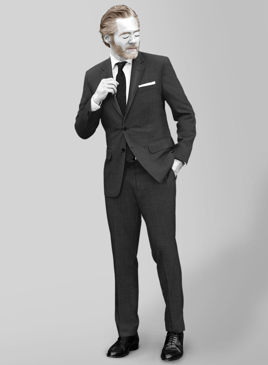 Napolean Bob Napolean Bob Weave Charcoal Wool Suit – StudioSuits