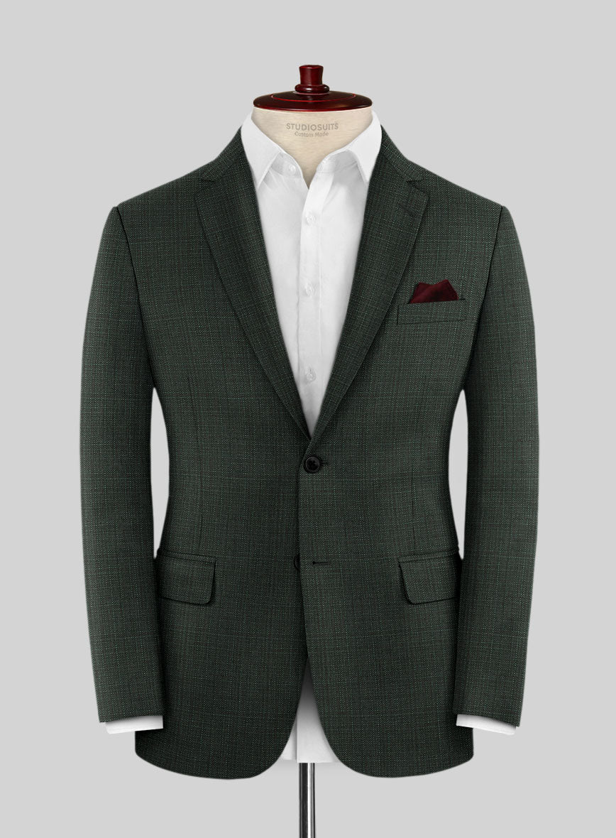 Napolean Bob Weave Green Wool Jacket - StudioSuits
