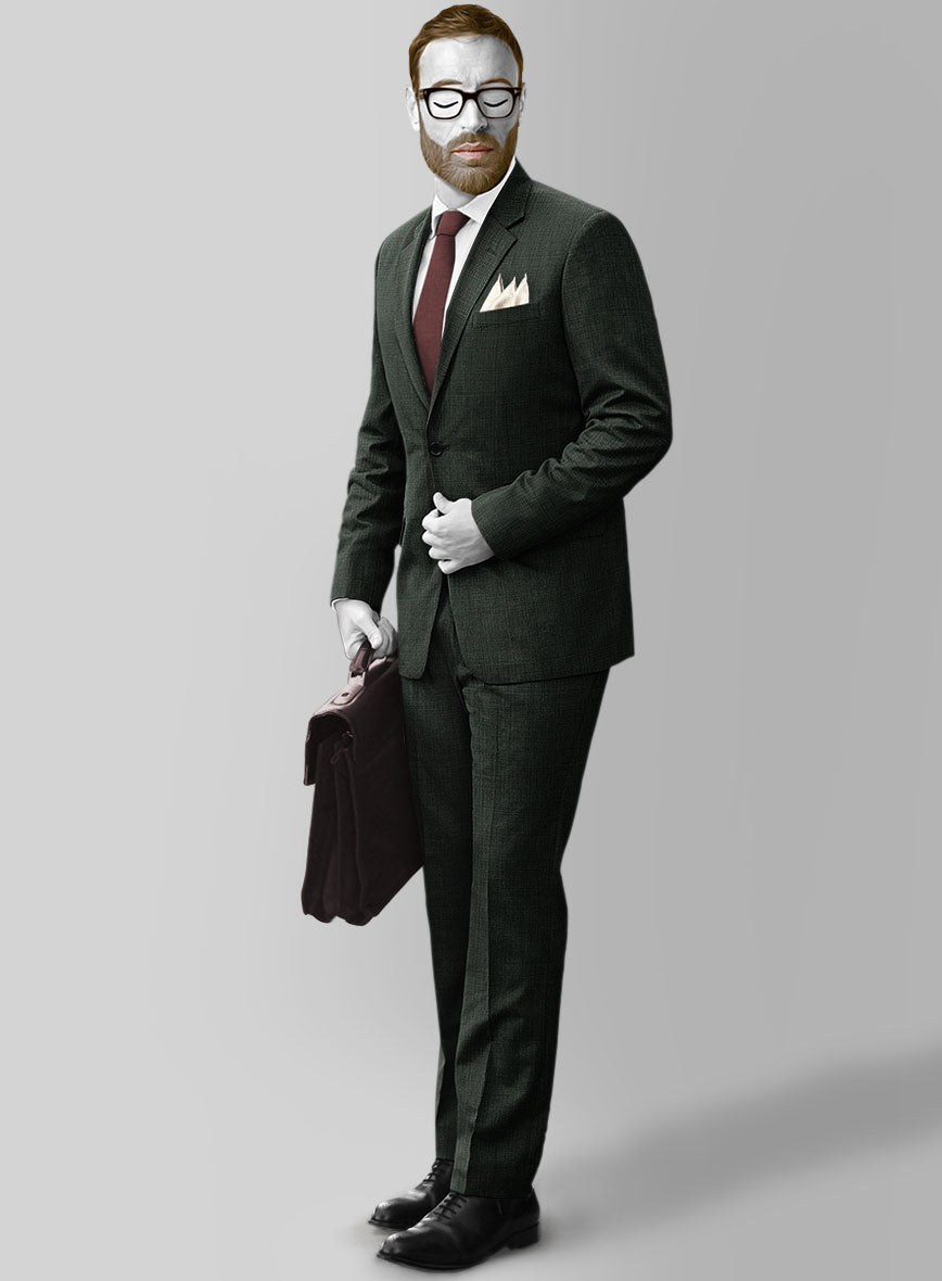 Napolean Bob Weave Green Wool Suit - StudioSuits