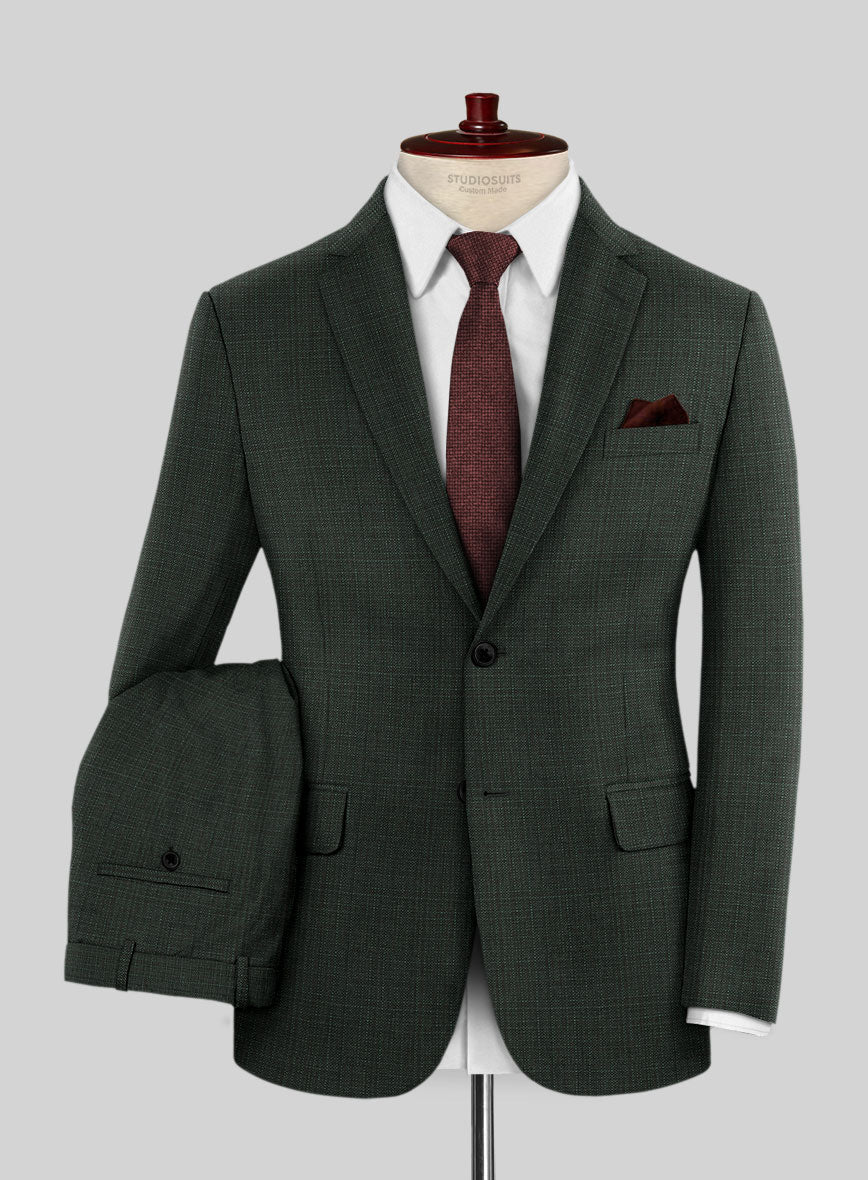Napolean Bob Weave Green Wool Suit - StudioSuits